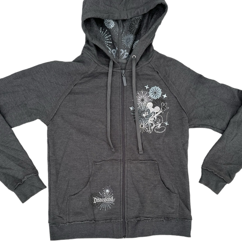 Disney Parks Zip-up Jacket Hoodie Size Small Silver studded starburst